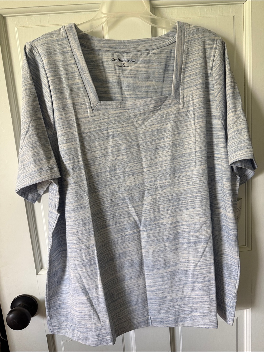 croft & barrow light blue heathered short-sleeve tee
